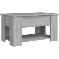 Mesa de centro, mesa auxiliar, consola lateral, salón, sofá, sala de estar, cafetería, muebles, mobiliario, madera contrachapada blanca, 79x49x41 cm - details 27