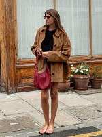 Chaqueta de ante con cuello marrón para mujer, abrigo holgado y grueso de media a larga, moda de invierno, 2024 - details 0
