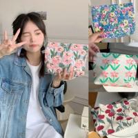 Bolsa de Maquillaje Floral de Algodón Monedero de Bolsillo con Cierre de Cremallera para Mujeres - details 3