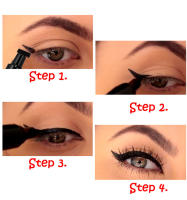 HANDAIYAN - Delineador de ojos de dos cabezas, sello de delineador de ojos triangular, delineador de ojos de color líquido, resistente al agua y al sudor de secado rápido - details 3