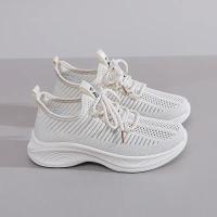 Zapatillas de deporte a la moda para mujer, zapatos informales de malla transpirable con tejido de mosca, suela suave hueca, para exteriores - details 2
