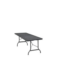 Mesa Plegable de Plástico Efecto Ratán 180x75x73cm Multifuncional Portátil con Asas Resistente a la Intemperie - details 9