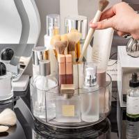 Caja de almacenamiento de cosméticos de plástico, estante transparente creativo para el cuidado de la piel, tubo de almacenamiento de brochas de maquillaje multifunción de gran capacidad - details 4