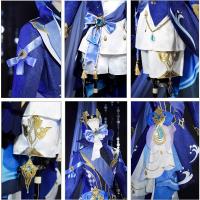 Genshin Impact Furina Zhongli Albedo Venti disfraz de Cosplay, múltiples papeles Jacquard, versión mejorada - details 2