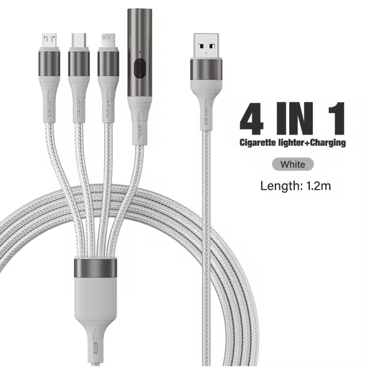 Cable USB 4en1 de Nephy Cargador de Tobilleras para Coche con 6A Adecuado para iPhone 14, Huawei, Samsung, Xiaomi Accesorios de Electrónica - 1