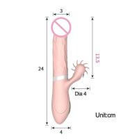 Embalaje privado Sexy HESEKS Realista Telescópico Vibrador Estimulador del Clítoris Lengua Giratoria Lamido Masaje de Vagina Punto G Juguete Sexual Para - details 6