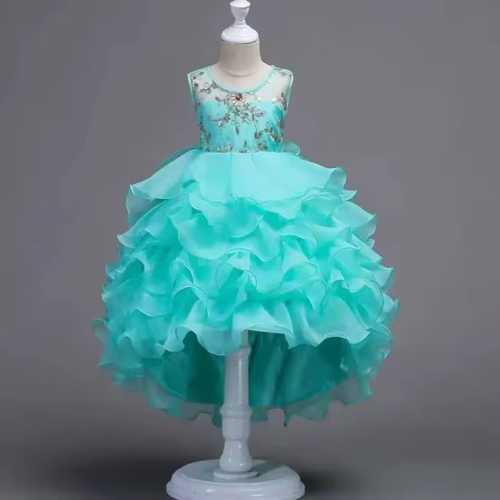 Niñas de flores de verano, vestidos de novia de moda, niños Ence sin mangas, vestidos de fiesta para niñas de 2 a 15 años - 1