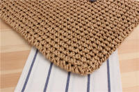 Bolso tejido de cuerda de papel informal de gran capacidad, bolso de hombro japonés y coreano, bolso tejido a mano de color sólido, bolso de viaje a casa de la serie Mori - details 7
