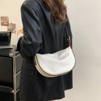 Bolsos cruzados Vintage de Color sólido, bolso de hombro de cuero PU con cremallera y correa ajustable, gran capacidad, estilo coreano - details 5