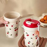 Botella de agua de plástico portátil con cuerda sellada, vaso resistente al frío y al calor para leche y café, 350/400Ml - details 1