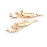 4 Uds. Colgantes de flores de latón de Color platino, suministros para hacer joyas de alta calidad, collar, pendientes, accesorios para mujer - details 6