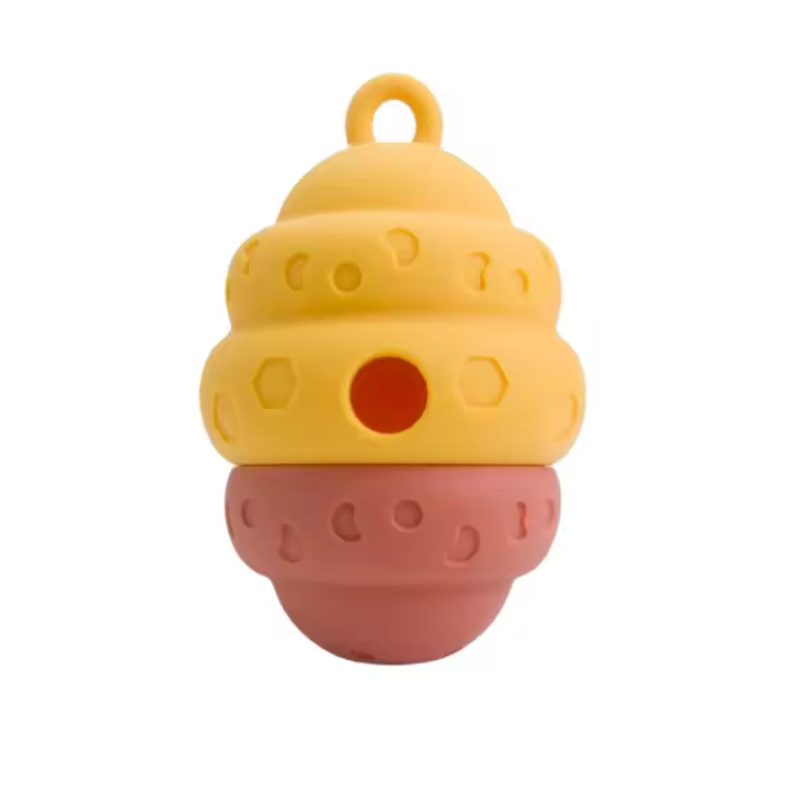Juguete de silicona con forma de piña para perro, resistente a mordeduras, rechinar los dientes, alimentación, juguete interactivo a prueba de fugas, tazón de comida lenta para mascotas, hogar - 1