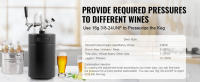 SucceBuy Sistema de grifo para cerveza de 170 oz y 5 litros, mini barril de acero inoxidable, barril presurizado con grifo regulador de CO2, pantalla de presión, a prueba de fugas para cerveza casera y artesanal - details 1