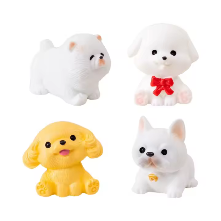 Figuritas de perros lindos de resina, miniaturas realistas hechas a mano, figuritas de animales de dibujos animados, divertidos microadornos de paisaje, adorno para coche - 1