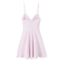 Vestido Retro de Moda para Mujer Diseño de Cuello en Corazón Vestido Mini con Tirantes Anchos - details 4