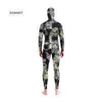Traje de neopreno de camuflaje de 3mm con capucha de fisión de manga larga 2 piezas de neopreno sumergible para hombres traje de buceo impermeable que mantiene el calor - details 5
