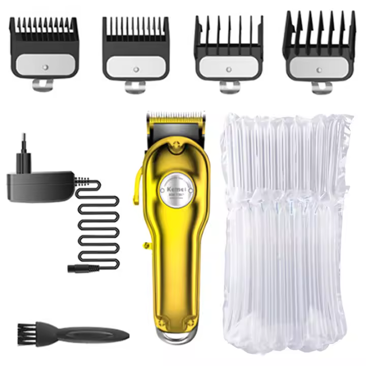 Original kemei profesional clipper pelo metal Barbero de pelo para hombres cortadora de pelo eléctrica sin corte de pelo - 1