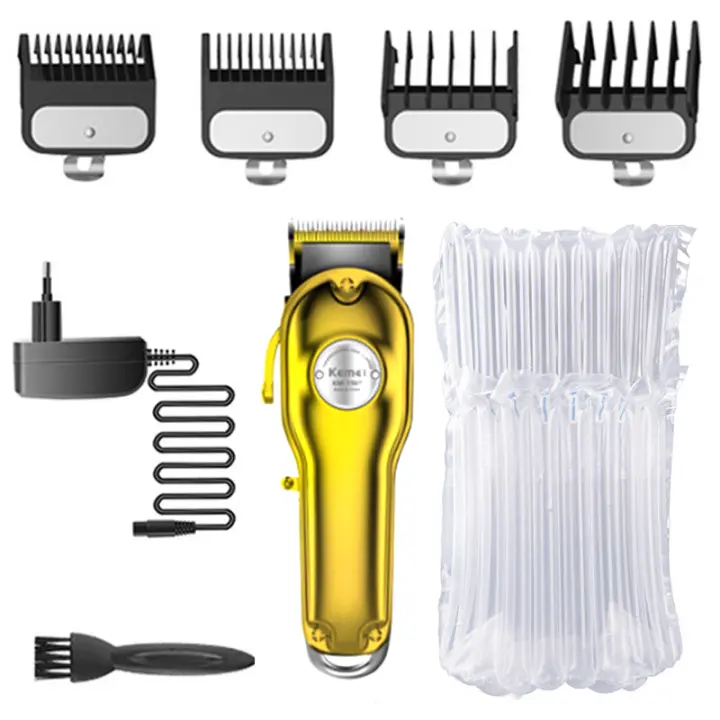 Original kemei profesional clipper pelo metal Barbero de pelo para hombres cortadora de pelo eléctrica sin corte de pelo - 1