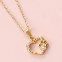Colgante de Corazón de Melocotón en Acero Inoxidable con Placa de Oro Lujo Ligero para Mujeres - details 13