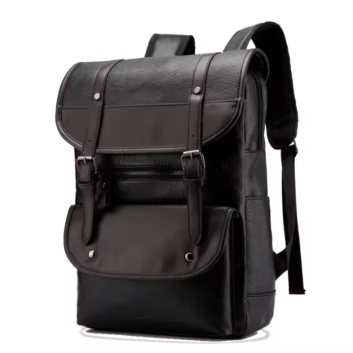 Mochila nueva para hombre, bolso Retro de moda, bolso de ordenador de negocios, viaje, fin de semana, mochila de cuero impermeable y duradera de gran capacidad - 1