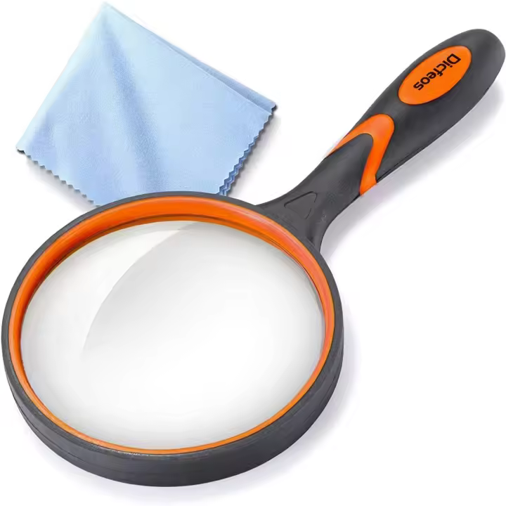 Lupa de Lectura Manual 10X Grande Lente de 100MM con Mango Suave Antideslizante - 1