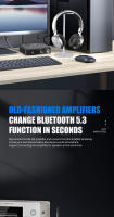 Adaptador de Audio 2 en 1 con Bluetooth, receptor y transmisor compatible con NFC, 6,5mm, micrófono Coaxial, RCA, 3,5mm, Aux, tarjeta TF, unidad Flash Usb - details 8