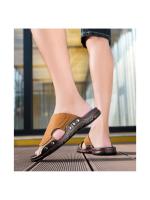 Zapatillas de Cuero para Hombre Verano Antideslizantes, Resistentes al Desgaste, Tamaño Grande, Estilo Exterior - details 7