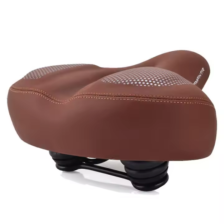Cojín para asiento de bicicleta, ensanchamiento, engrosamiento, suave y cómodo sillín de bicicleta para bicicleta de montaña, bicicleta eléctrica, color marrón - 1