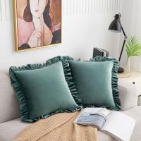 Funda de almohada suave con volantes de Color sólido, funda de almohada cuadrada Vintage, funda de cojín delicada de 45CM para sala de estar/oficina - details 9