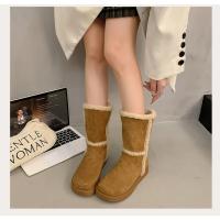 Botas de mujer de punta redonda de felpa,tacón alto,elegantes,invierno - details 25