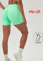 Pantalones cortos deportivos de Yoga, pantalones cortos de cintura alta para realzar la cadera, Fitness, correr, pantalones cortos de 3 puntos, medias de gimnasio de secado rápido - details 3