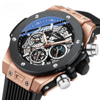 Reloj de cuarzo brillante geométrico para hombres multifunción - details 1