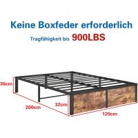 Cama con Plataforma de Metal, Marco de Cama de 140 x 200 cm, Cama de Metal con somier de láminas de Metal, Moderna Cama de Metal para Adultos, niños, Adolescentes, fácil Montaje - details 16