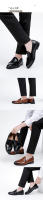 Mocasines de cuero estilo británico de un pedal, informales, con doble hebilla, para negocios. - details 7