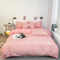 Juego de funda nórdica a cuadros en blanco y negro, juego de cama completo con rejilla geométrica - details 25