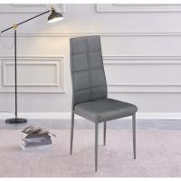 6 Sillas de Comedor AXISS, Sillas Tapizadas en Color Gris, Patas Metálicas, 98x41x52 - details 1