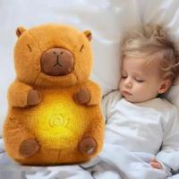 Capibara Juguete de Peluche Respirable para Bebé Companero Tranquilizador para Dormir con Luces Musicales Rítmicas Muñeca Relajante Regalos de Cumpleaños para Niños - details 0