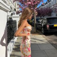 Vestidos de fiesta con estampado Floral y tirantes finos, maxivestido ajustado elegante para invitados de boda y vacaciones - details 12