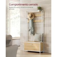 Perchero Zapatero Industrial Estante Superior con 9 Ganchos Estilo Rústico Marrón y Negro - details 17