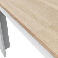 Mesa de Comedor Extensible de Madera Blanca Estilo Canadiense 140 a 190cm Ancho 90 Altura 78 - details 5