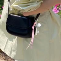 Llavero de cuerda de cuero tejido hecho a mano, decoración de bolso antipérdida, llavero trenzado delicado, INS tejido a mano - details 5