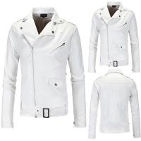 Abrigo de cuero de Pu para motocicleta, abrigo de cuero de Pu para motocicleta, versión coreana, ajustado, tendencia, hombres jóvenes y guapos, informal, con cuello levantado, Otoño e Invierno - details 9