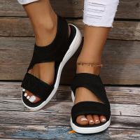 Women Knitted Sports Sandals Comfortable Open Toe Slip On Slingback Shoes Outdoor Non Slip Sandals - details 8