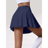 Faldas de mujer Sports Essentials pantalones de Color sólido muy elásticos Falda plisada de tela de seda de leche transpirable de doble capa - details 0