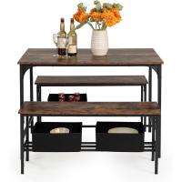 Mesa de Comedor de Estilo Industrial Marco de Acero y Madera 2 L100 cm Ideal para 4 Personas - details 7