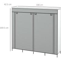 Armario de Tela Portátil para Dormitorio 10 Compartimentos, 2 Varillas Colgantes, 4 Cajones de Tela - details 4