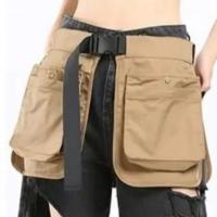 Bolsa de herramientas, riñonera multifuncional, delantal ajustable negro, riñonera portátil de gran capacidad para montañismo - details 6
