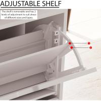 Diseños Zapatero con 2 cajones, Ahorro de Espacio, con 2 cajones abatibles, Mueble para Pasillo y Sala de Estar, 100% Certificado FSC (Blanco) - details 5
