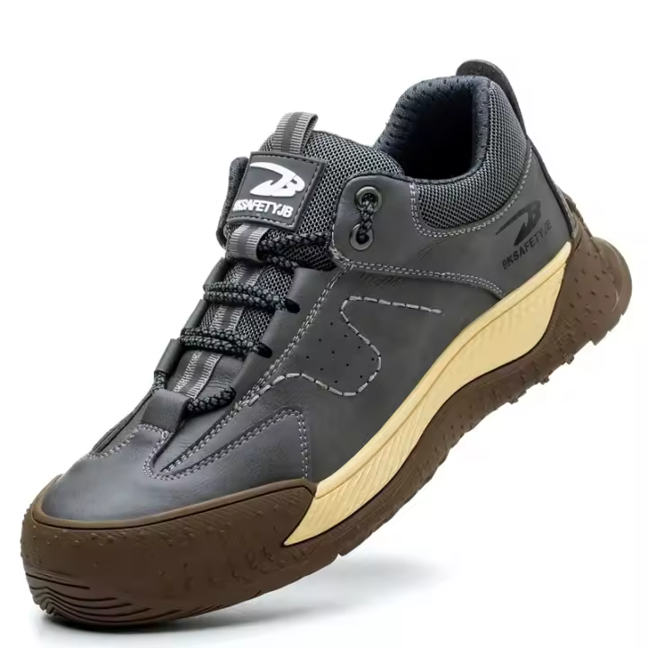 Zapatos de trabajo con punta compuesta para hombre, zapatillas de seguridad de cuero indestructibles, antigolpes, antipinchazos, aislamiento, 6KV - 1