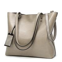 Bolso de cuero encerado para mujer, bolsa de hombro con doble correa, sencillo, para compras, 2022 - details 7